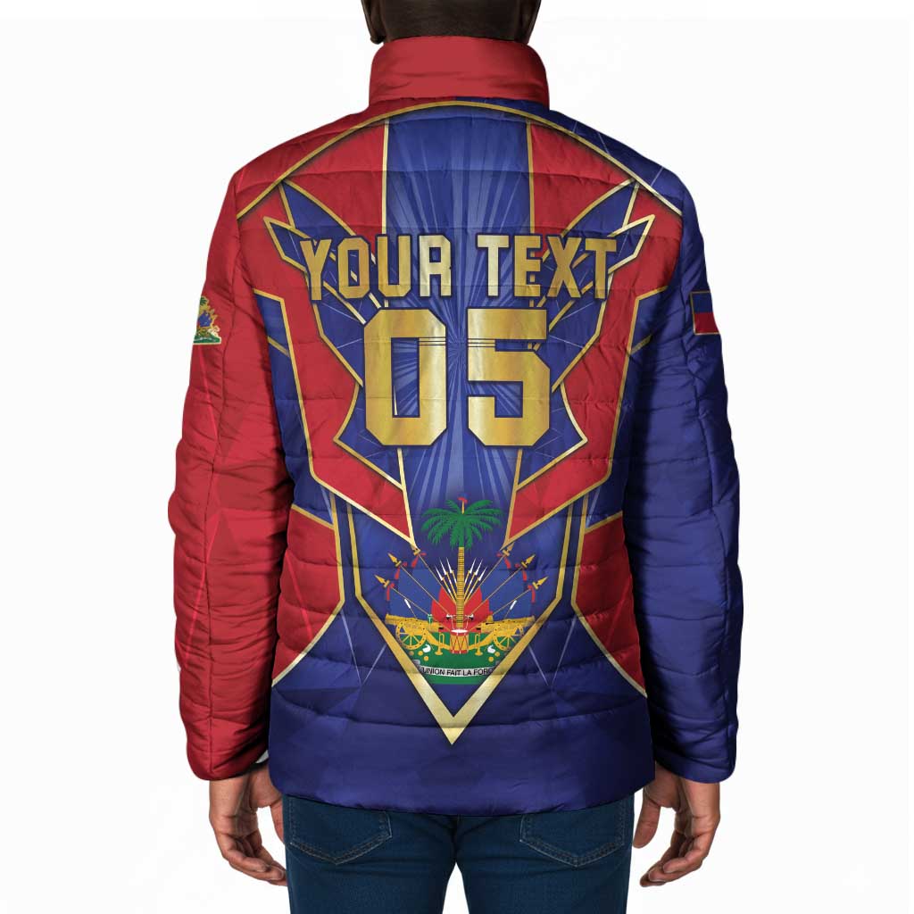 Custom Afro-Haitians Football Padded Jacket Haitian Palm Tree Unique Style