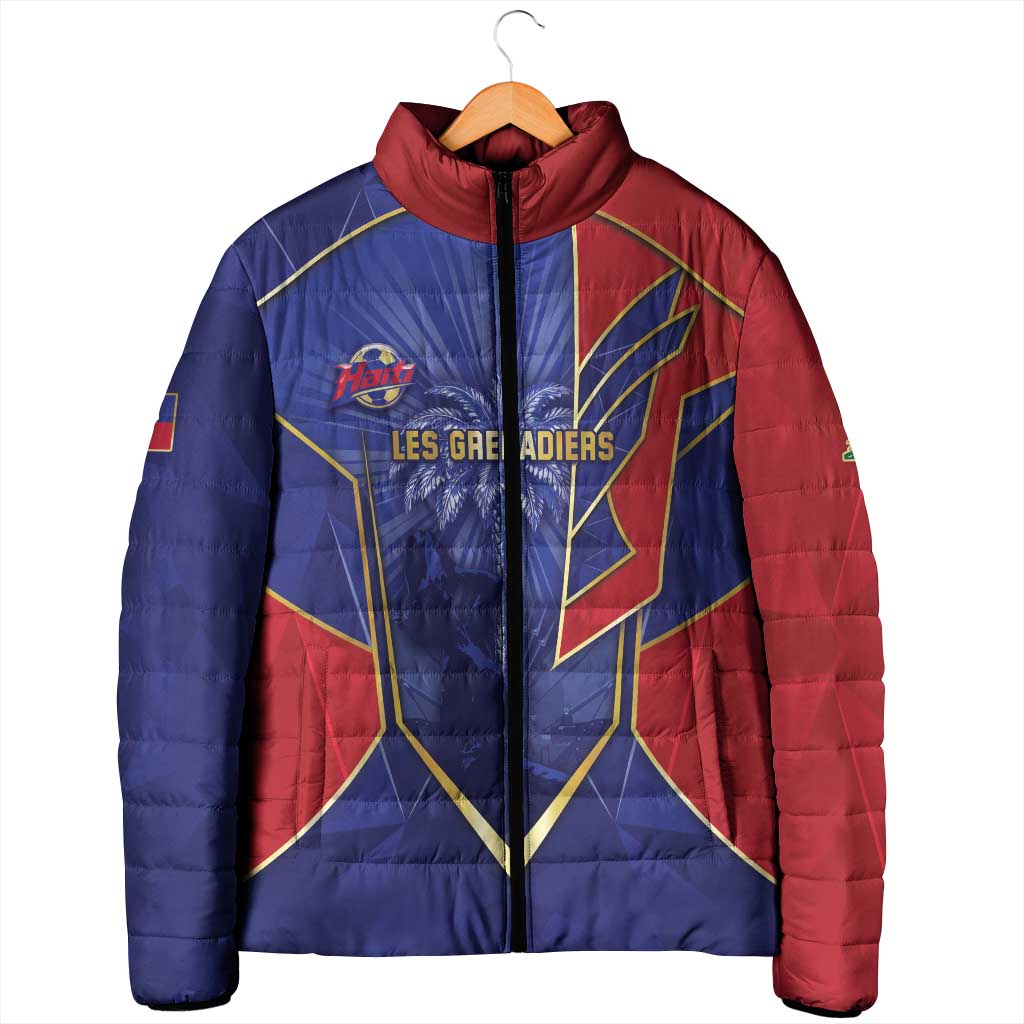 Custom Afro-Haitians Football Padded Jacket Haitian Palm Tree Unique Style