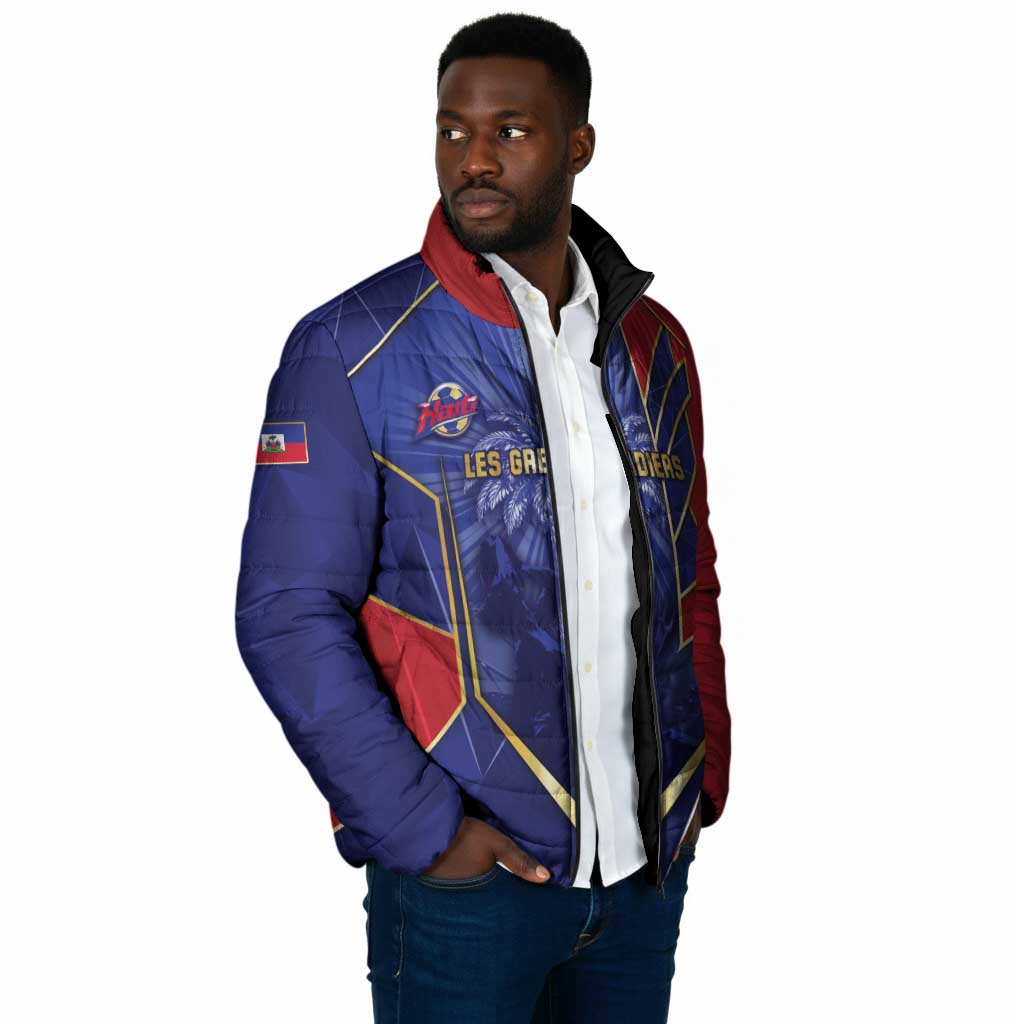 Custom Afro-Haitians Football Padded Jacket Haitian Palm Tree Unique Style