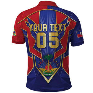 Custom Afro-Haitians Football Polo Shirt Haitian Palm Tree Unique Style