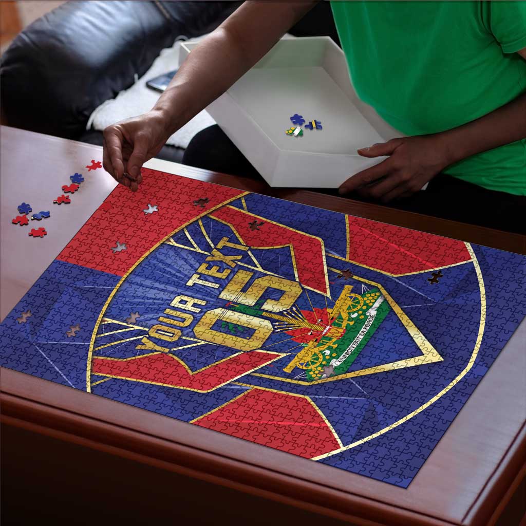 Custom Afro-Haitians Football Puzzle Haitian Palm Tree Unique Style