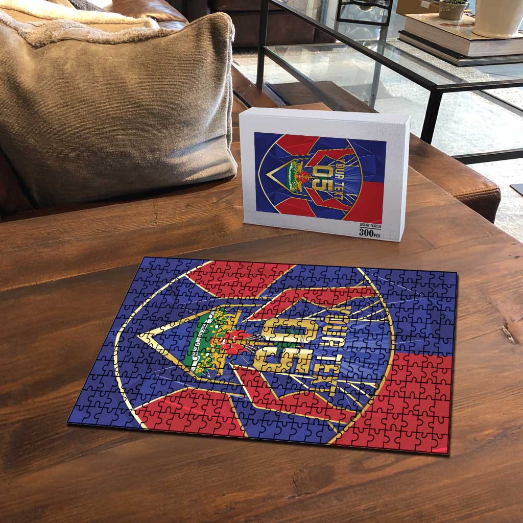 Custom Afro-Haitians Football Puzzle Haitian Palm Tree Unique Style