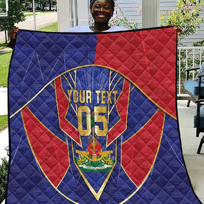 Custom Afro-Haitians Football Quilt Haitian Palm Tree Unique Style