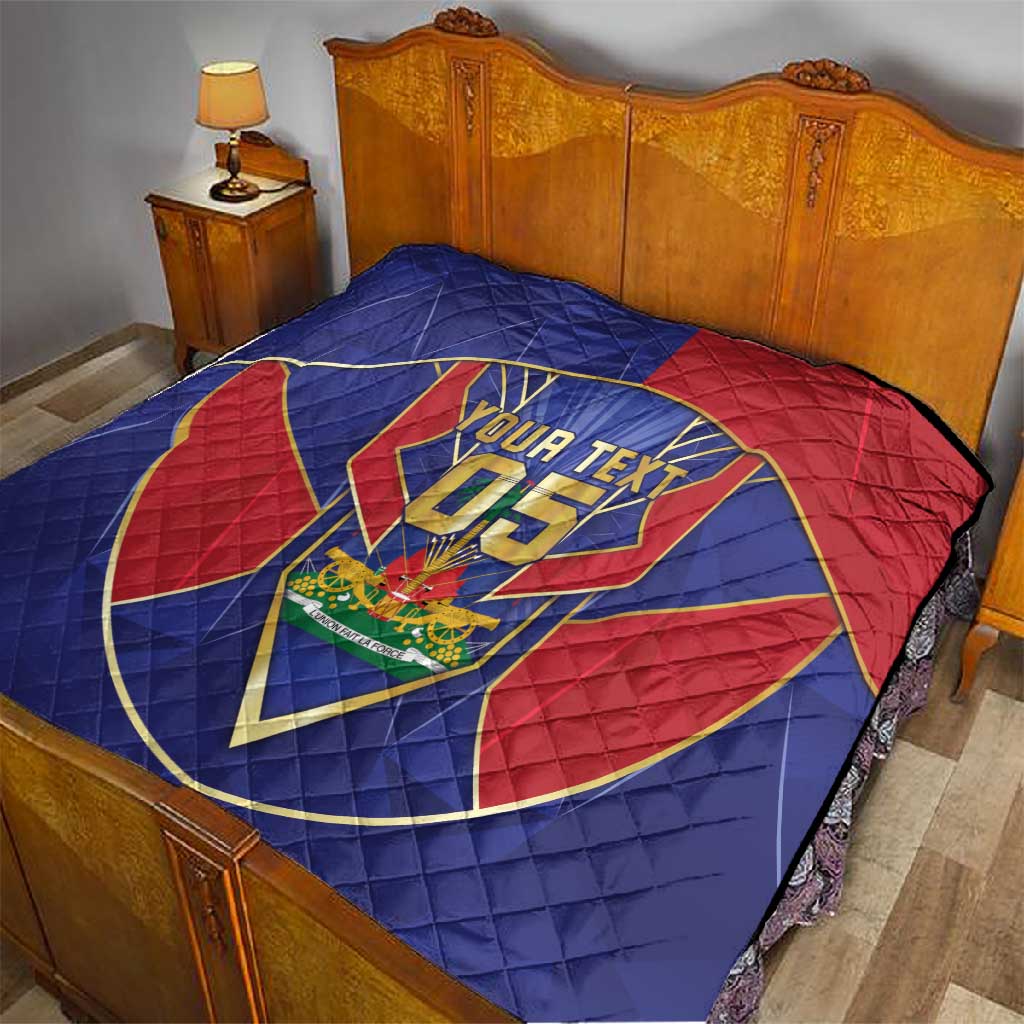 Custom Afro-Haitians Football Quilt Haitian Palm Tree Unique Style