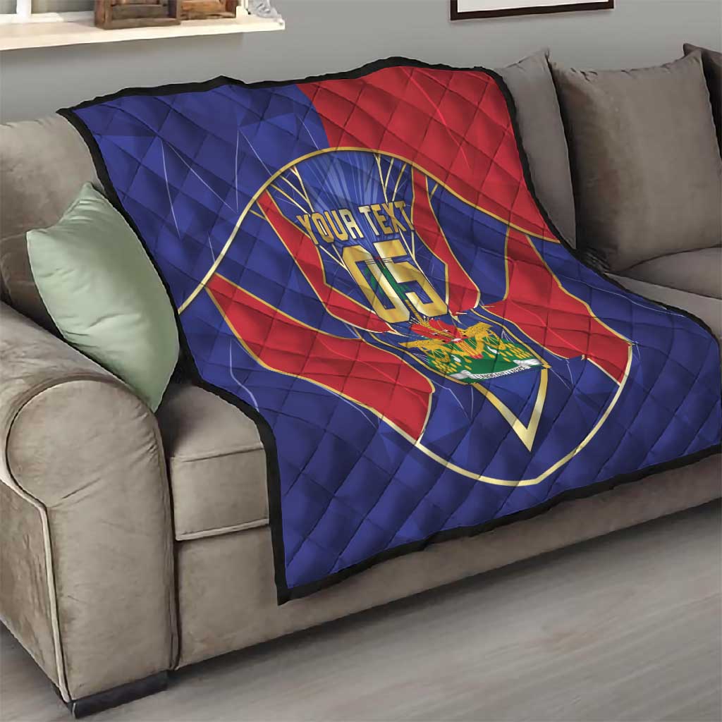 Custom Afro-Haitians Football Quilt Haitian Palm Tree Unique Style