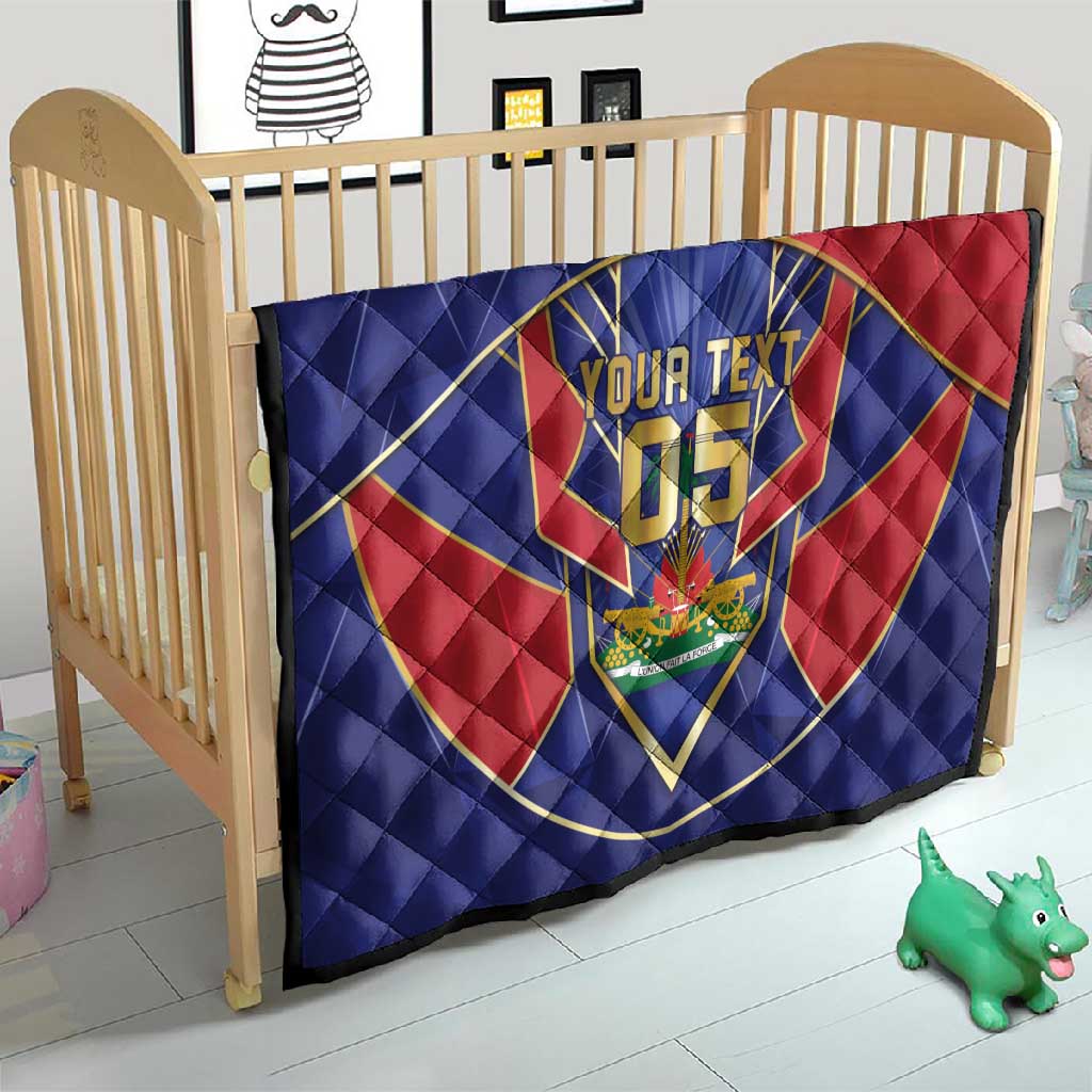 Custom Afro-Haitians Football Quilt Haitian Palm Tree Unique Style