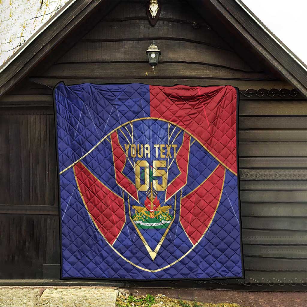 Custom Afro-Haitians Football Quilt Haitian Palm Tree Unique Style