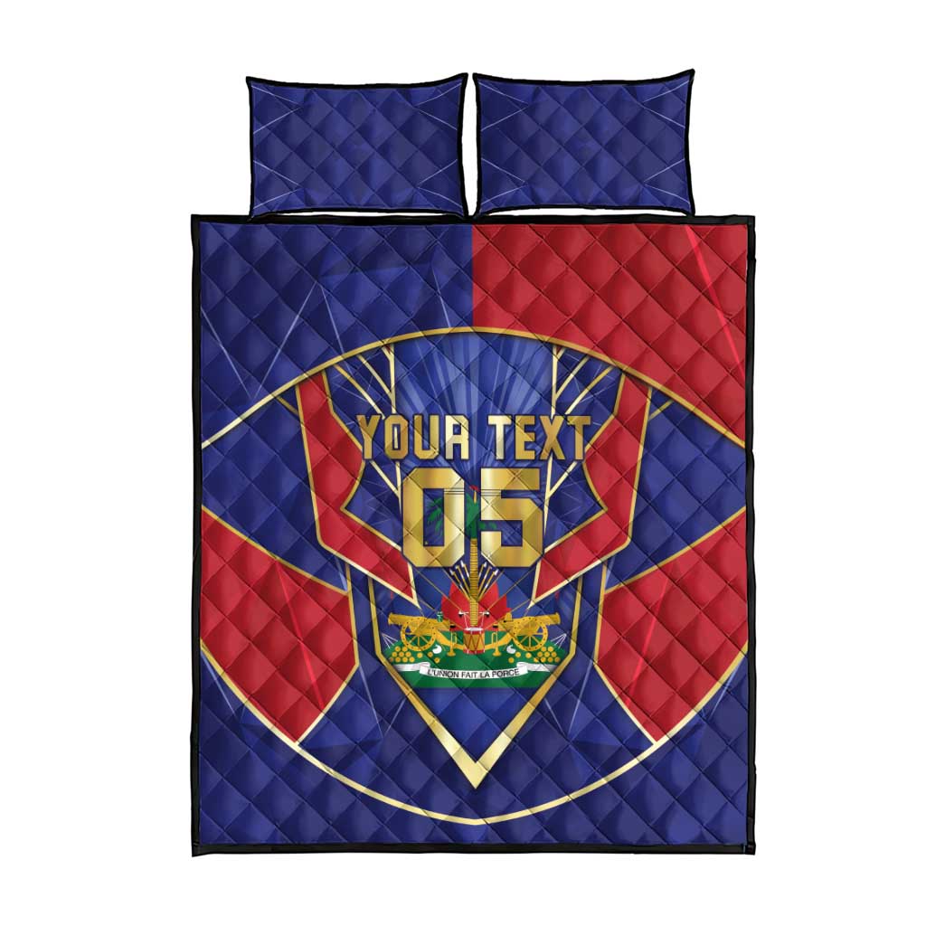 Custom Afro-Haitians Football Quilt Bed Set Haitian Palm Tree Unique Style
