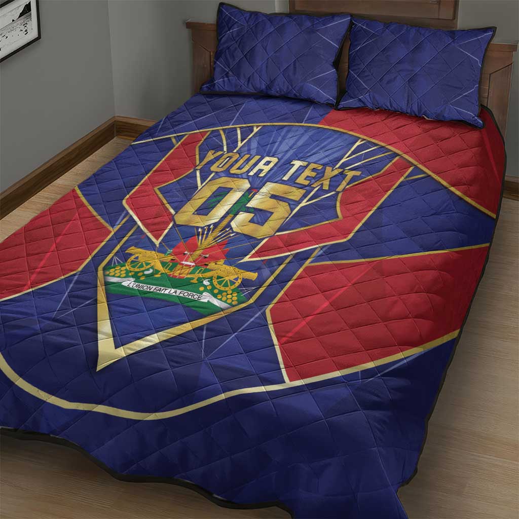 Custom Afro-Haitians Football Quilt Bed Set Haitian Palm Tree Unique Style