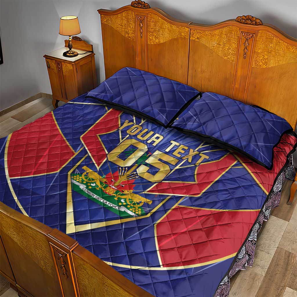 Custom Afro-Haitians Football Quilt Bed Set Haitian Palm Tree Unique Style