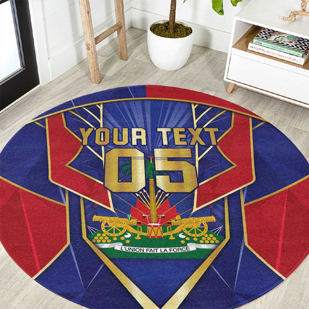 Custom Afro-Haitians Football Round Carpet Haitian Palm Tree Unique Style