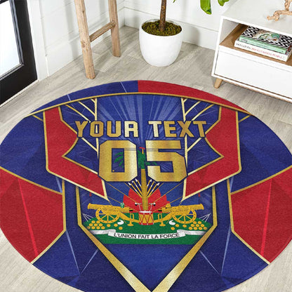Custom Afro-Haitians Football Round Carpet Haitian Palm Tree Unique Style