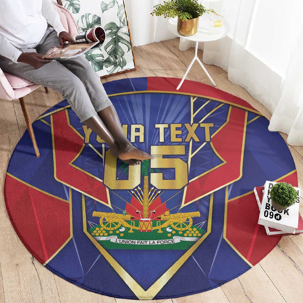 Custom Afro-Haitians Football Round Carpet Haitian Palm Tree Unique Style