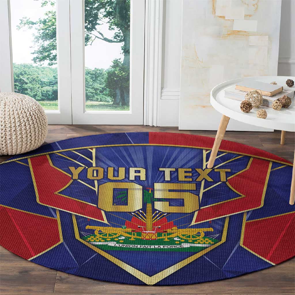 Custom Afro-Haitians Football Round Carpet Haitian Palm Tree Unique Style