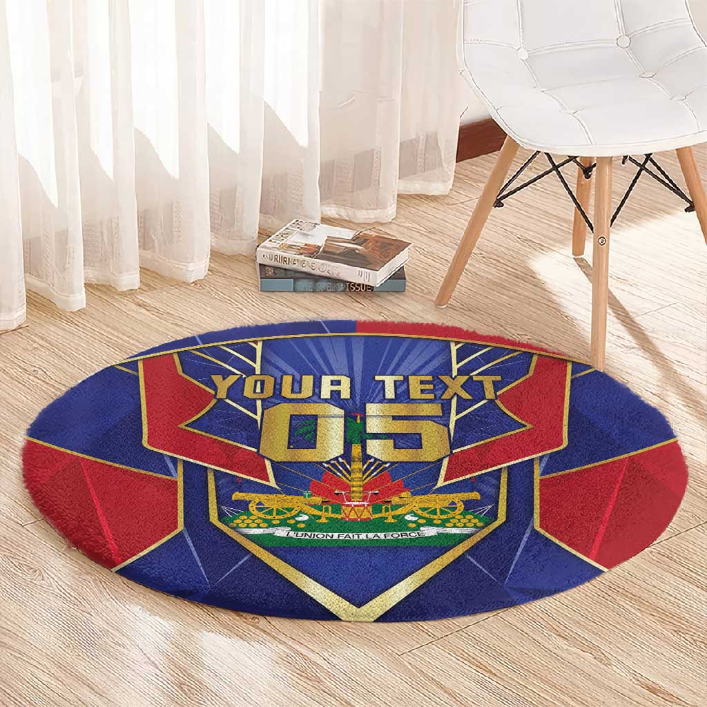 Custom Afro-Haitians Football Round Carpet Haitian Palm Tree Unique Style