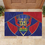 Custom Afro-Haitians Football Rubber Doormat Haitian Palm Tree Unique Style