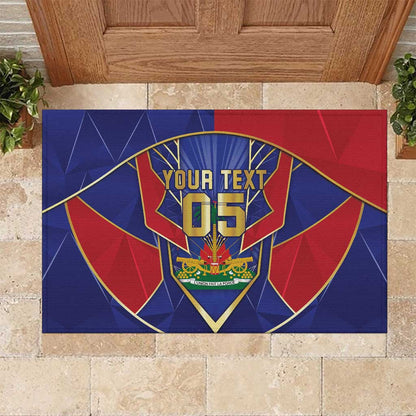 Custom Afro-Haitians Football Rubber Doormat Haitian Palm Tree Unique Style