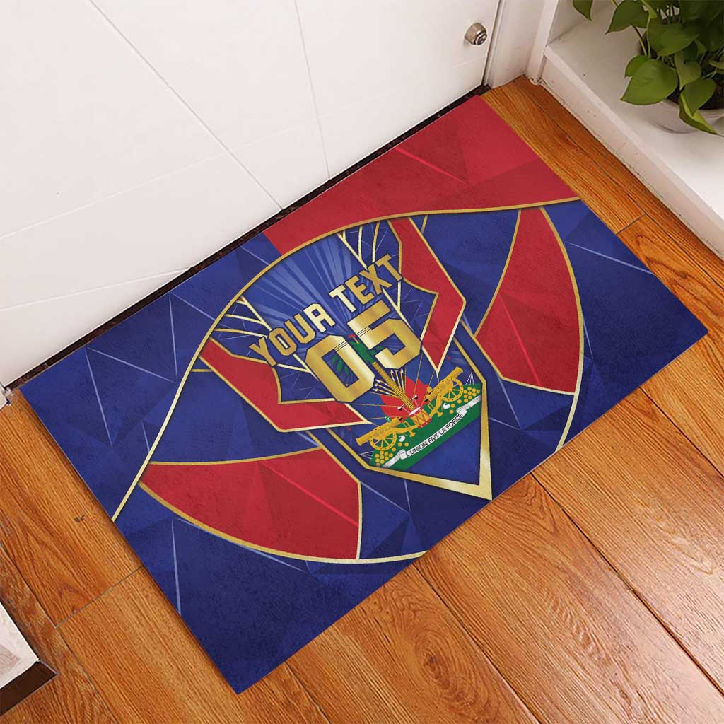 Custom Afro-Haitians Football Rubber Doormat Haitian Palm Tree Unique Style