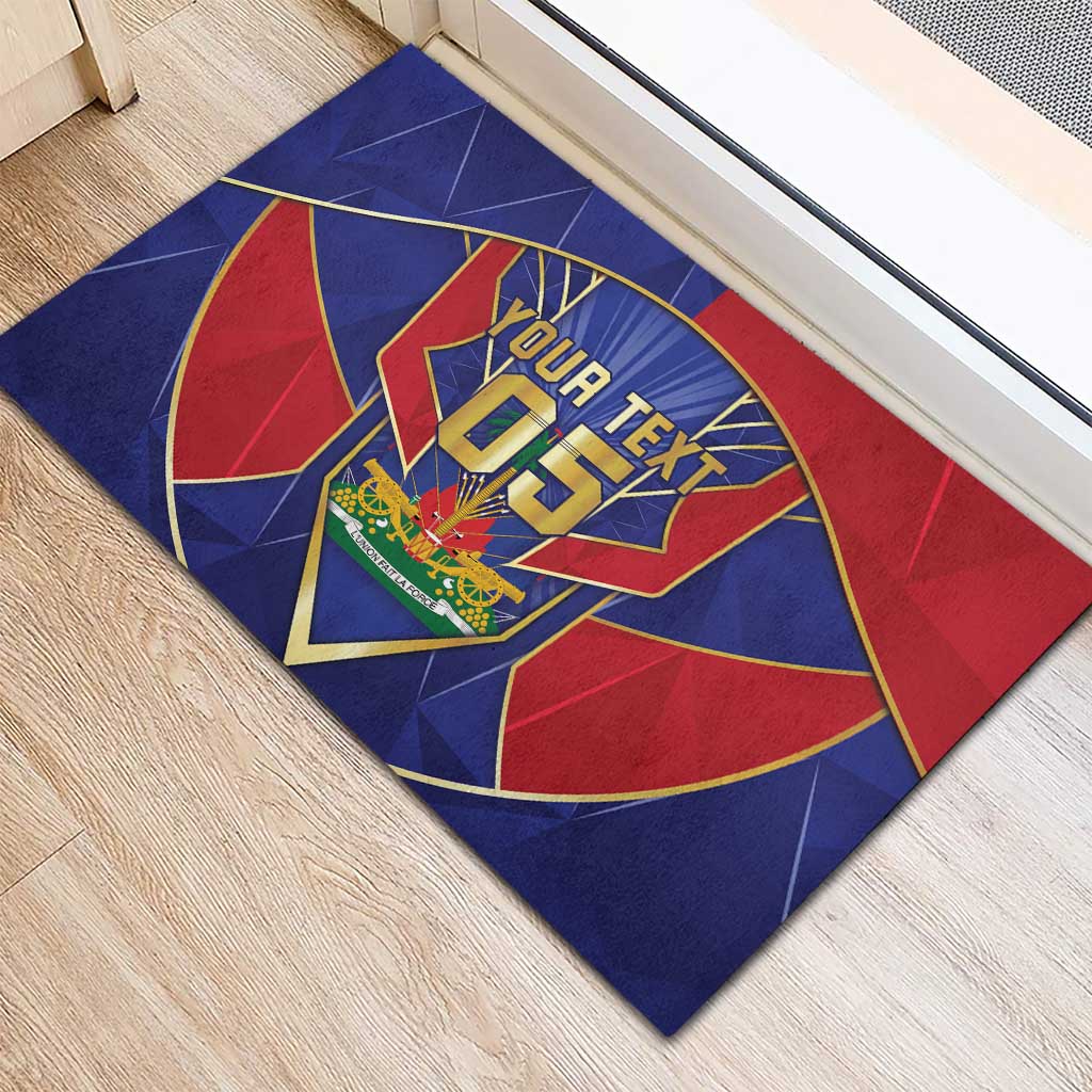 Custom Afro-Haitians Football Rubber Doormat Haitian Palm Tree Unique Style