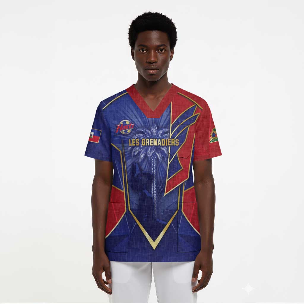 Custom Afro-Haitians Football Scrub Top Haitian Palm Tree Unique Style