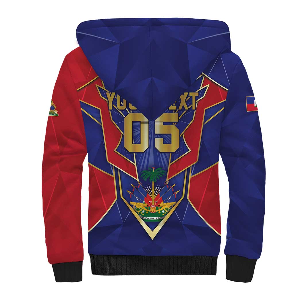 Custom Afro-Haitians Football Sherpa Hoodie Haitian Palm Tree Unique Style
