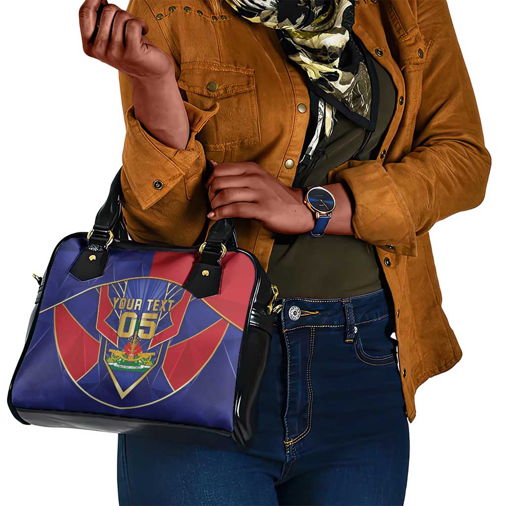 Custom Afro-Haitians Football Shoulder Handbag Haitian Palm Tree Unique Style