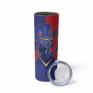 Custom Afro-Haitians Football Skinny Tumbler Haitian Palm Tree Unique Style