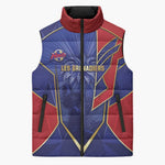 Custom Afro-Haitians Football Sleeveless Puffer Jacket Haitian Palm Tree Unique Style