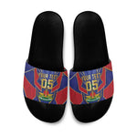Custom Afro-Haitians Football Slide Sandals Haitian Palm Tree Unique Style