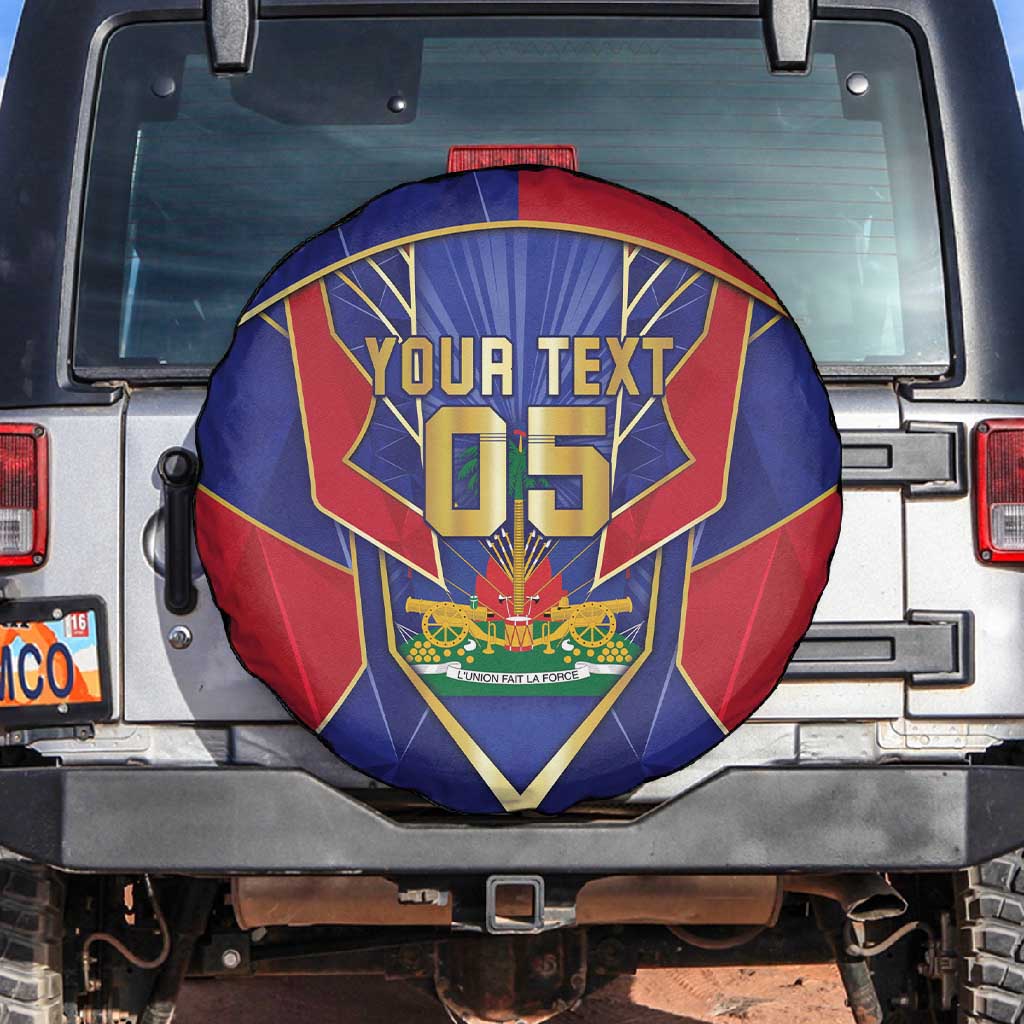 Custom Afro-Haitians Football Spare Tire Cover Haitian Palm Tree Unique Style