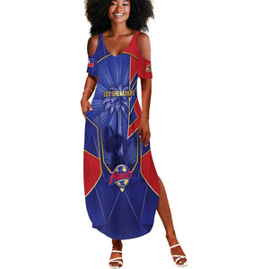 Custom Afro-Haitians Football Summer Maxi Dress Haitian Palm Tree Unique Style
