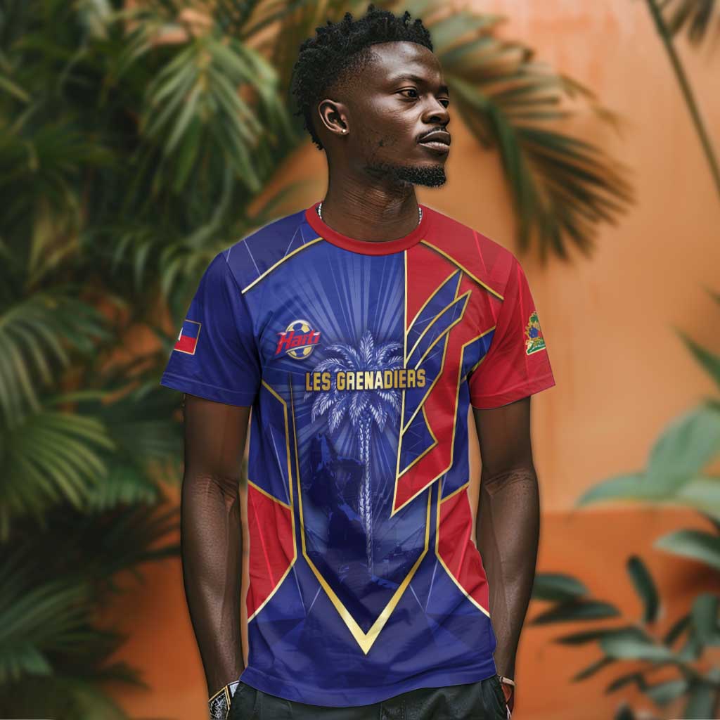Custom Afro-Haitians Football T shirt Haitian Palm Tree Unique Style