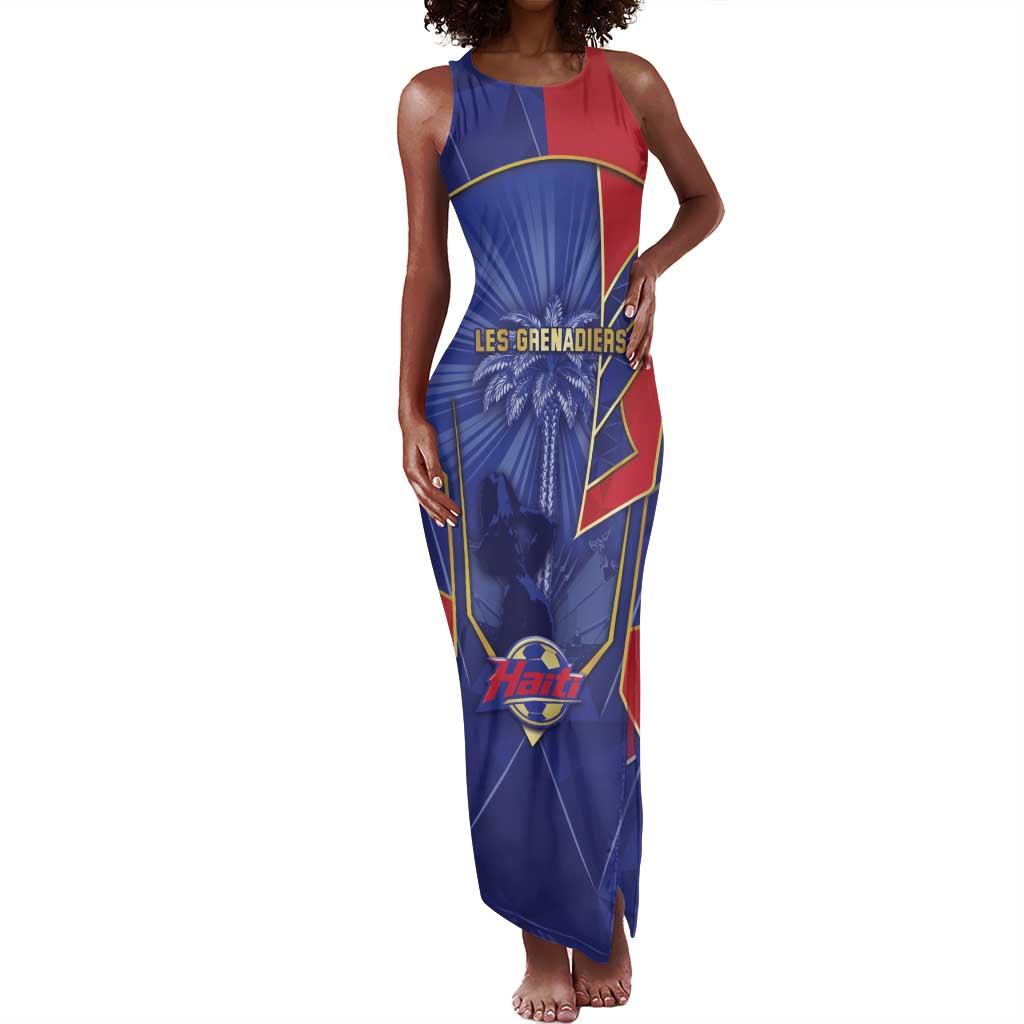 Custom Afro-Haitians Football Tank Maxi Dress Haitian Palm Tree Unique Style