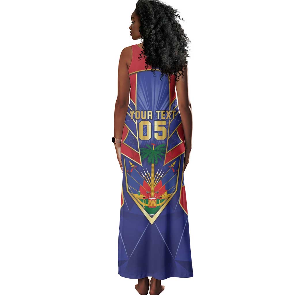 Custom Afro-Haitians Football Tank Maxi Dress Haitian Palm Tree Unique Style