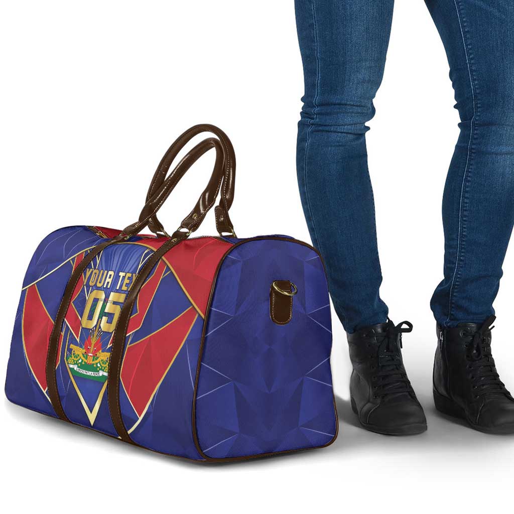 Custom Afro-Haitians Football Travel Bag Haitian Palm Tree Unique Style