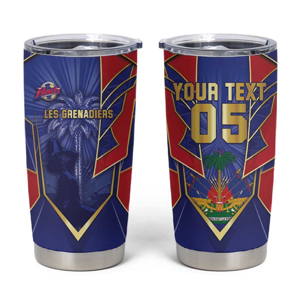 Custom Afro-Haitians Football Tumbler Cup Haitian Palm Tree Unique Style