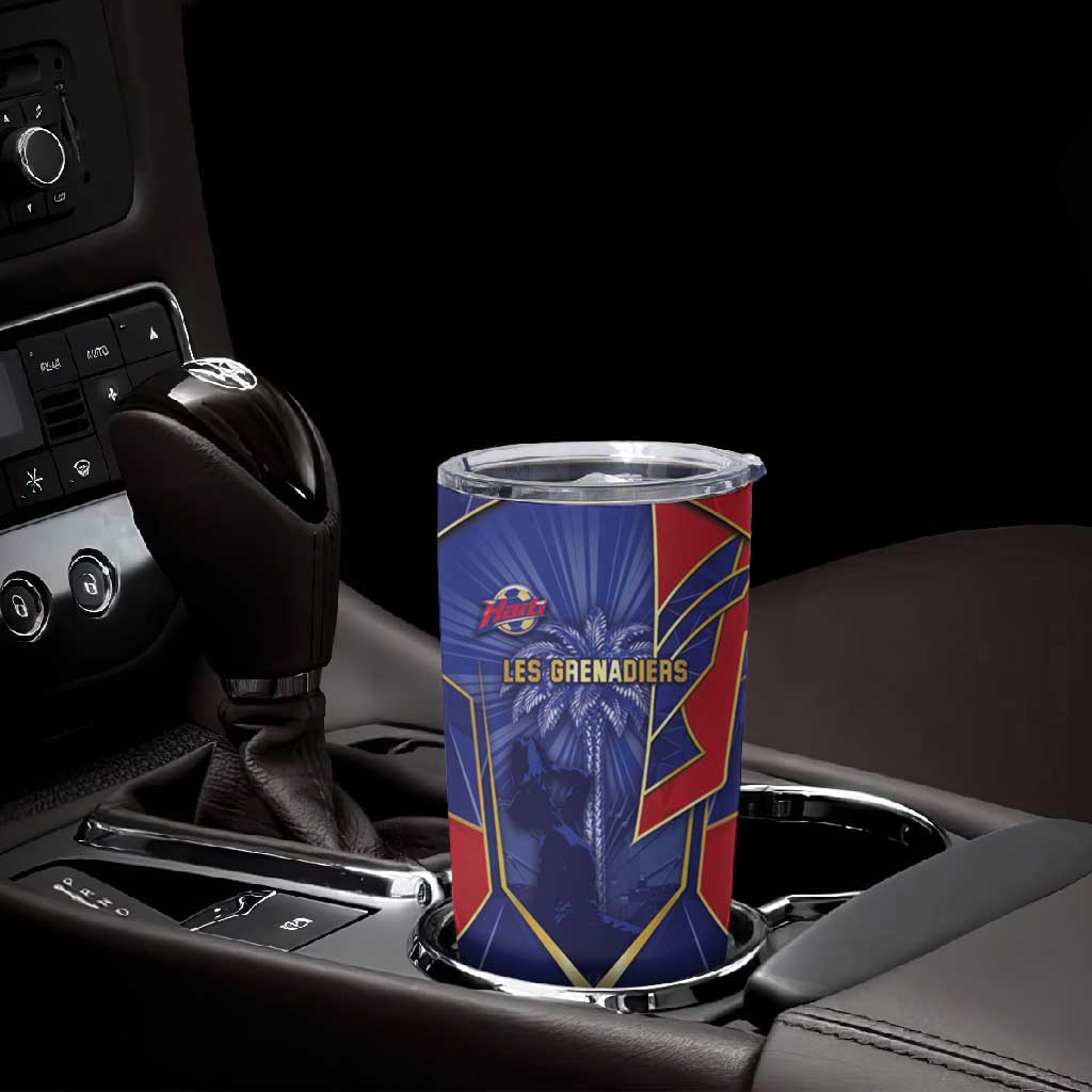 Custom Afro-Haitians Football Tumbler Cup Haitian Palm Tree Unique Style