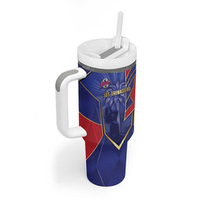 Custom Afro-Haitians Football Tumbler With Handle Haitian Palm Tree Unique Style