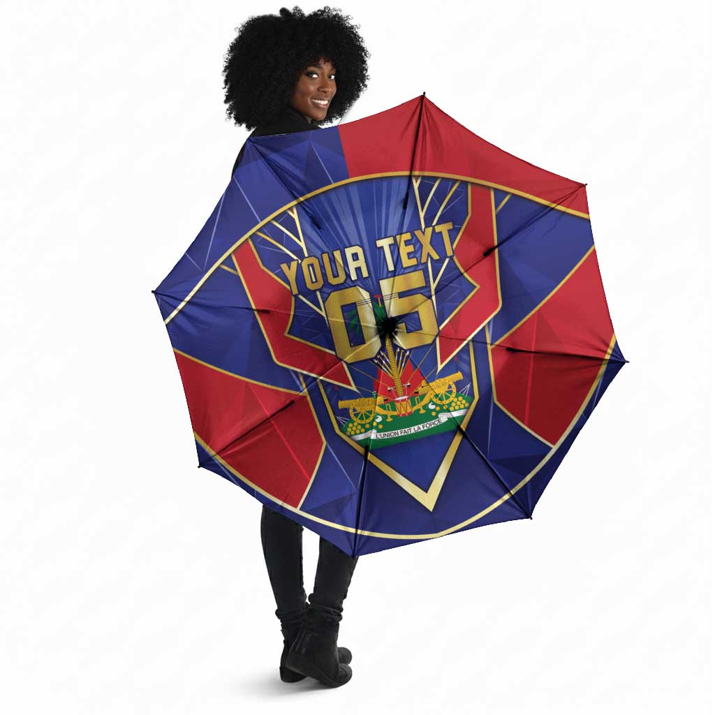 Custom Afro-Haitians Football Umbrella Haitian Palm Tree Unique Style