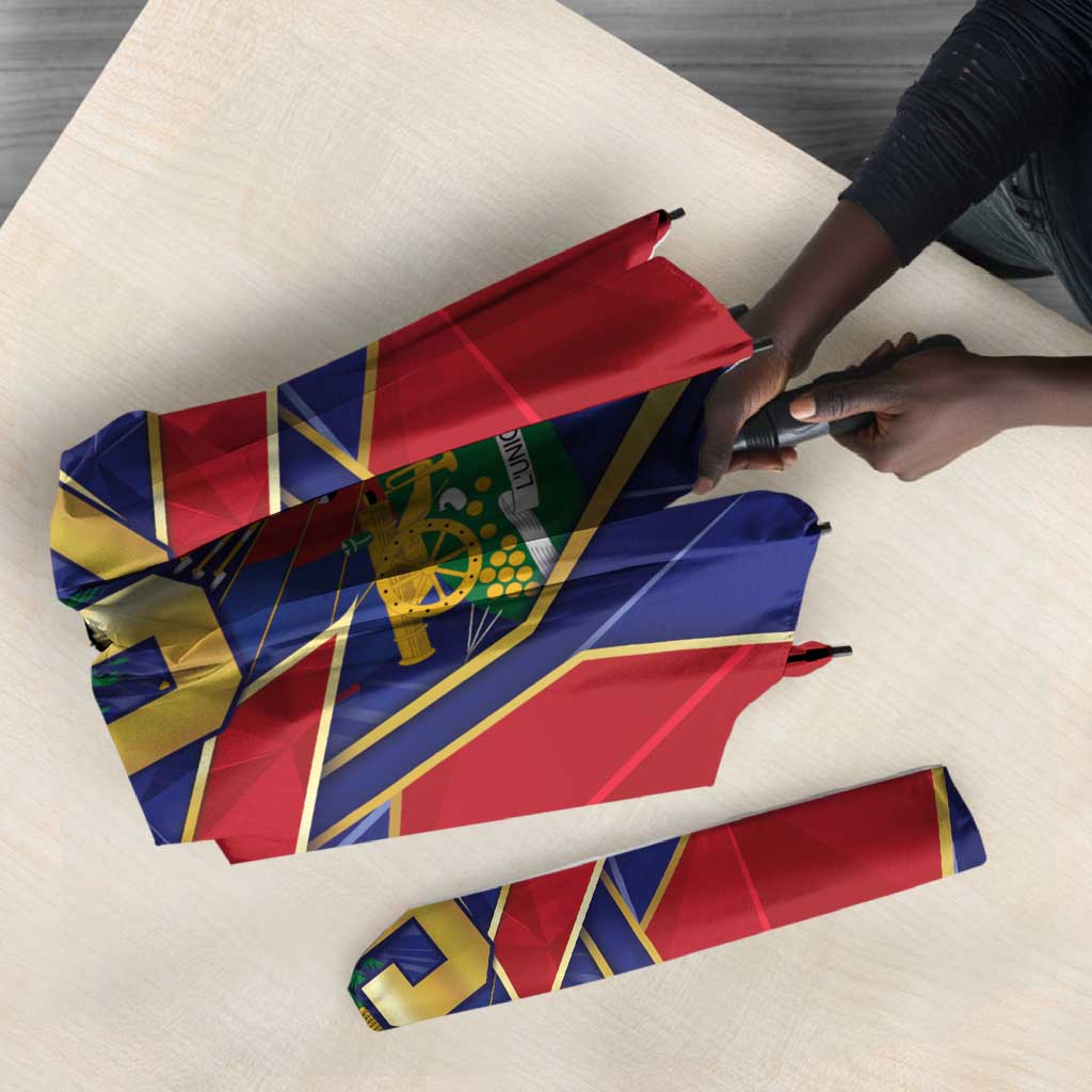 Custom Afro-Haitians Football Umbrella Haitian Palm Tree Unique Style
