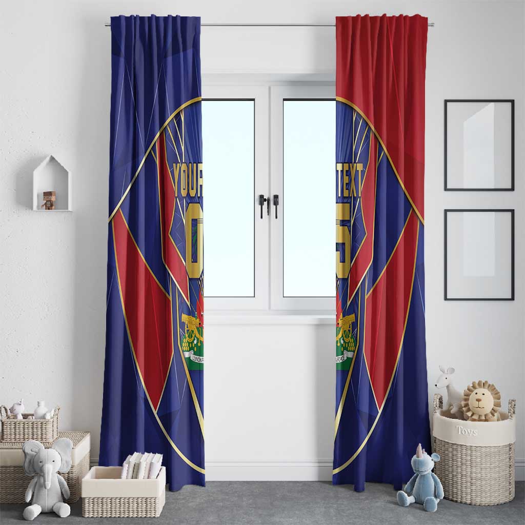 Custom Afro-Haitians Football Window Curtain Haitian Palm Tree Unique Style