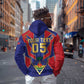 Custom Afro-Haitians Football Zip Hoodie Haitian Palm Tree Unique Style