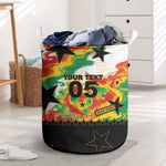 Custom Ghana Football Laundry Basket African Pride Flag Colors Flame