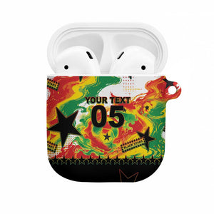 Custom Ghana Football AirPods Case African Pride Flag Colors Flame