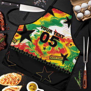 Custom Ghana Football Apron African Pride Flag Colors Flame