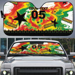 Custom Ghana Football Auto Sun Shade African Pride Flag Colors Flame