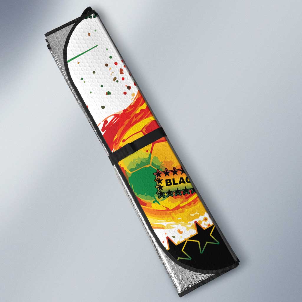 Custom Ghana Football Auto Sun Shade African Pride Flag Colors Flame