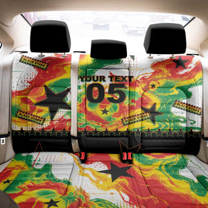 Custom Ghana Football Back Car Seat Cover African Pride Flag Colors Flame