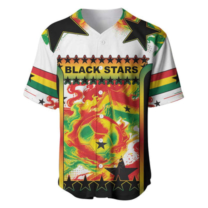 Custom Ghana Football Baseball Jersey African Pride Flag Colors Flame