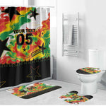 Custom Ghana Football Bathroom Set African Pride Flag Colors Flame
